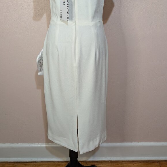 (NWT) Dress The Population Womens Off The Shoulder Dress M Off White Ivory NEW - Picture 7 of 14